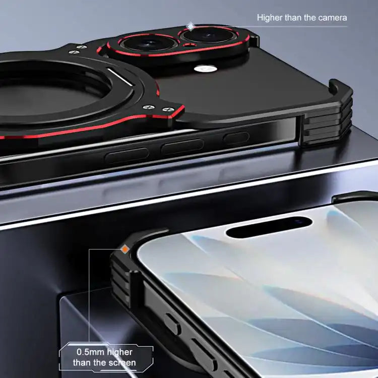 Mechanical Arm Borderless MagSafe Holder Metal Phone Case