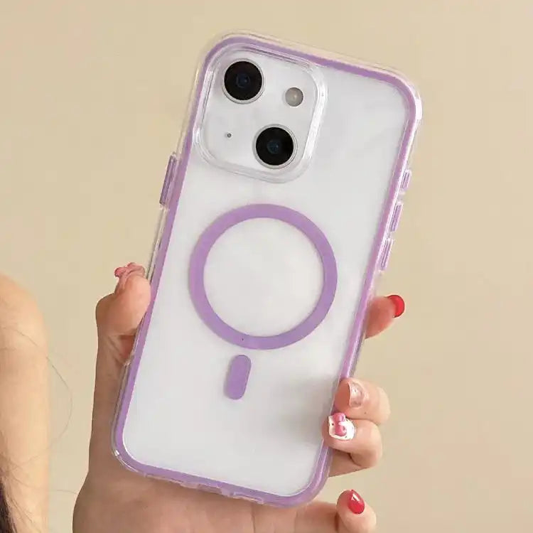 Large Hole Camera Macaron Transparency MagSafe Phone Case