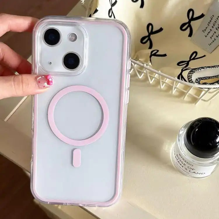 Large Hole Camera Macaron Transparency MagSafe Phone Case