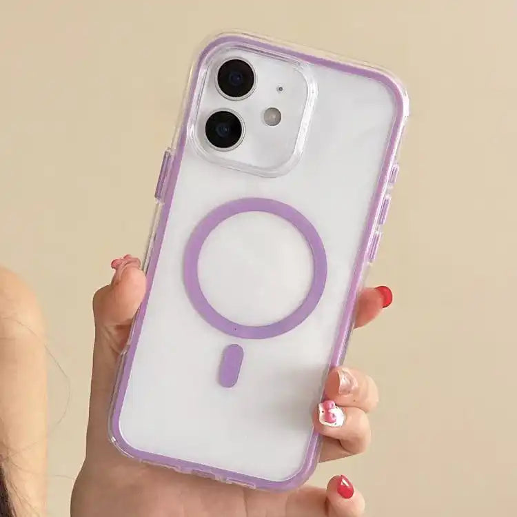 Large Hole Camera Macaron Transparency MagSafe Phone Case