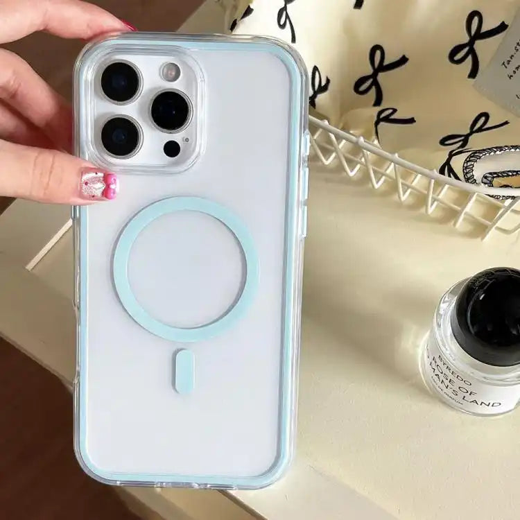 Large Hole Camera Macaron Transparency MagSafe Phone Case
