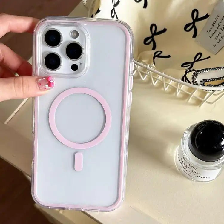 Large Hole Camera Macaron Transparency MagSafe Phone Case
