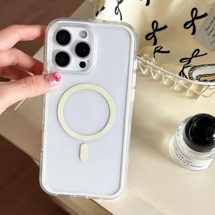 Large Hole Camera Macaron Transparency MagSafe Phone Case