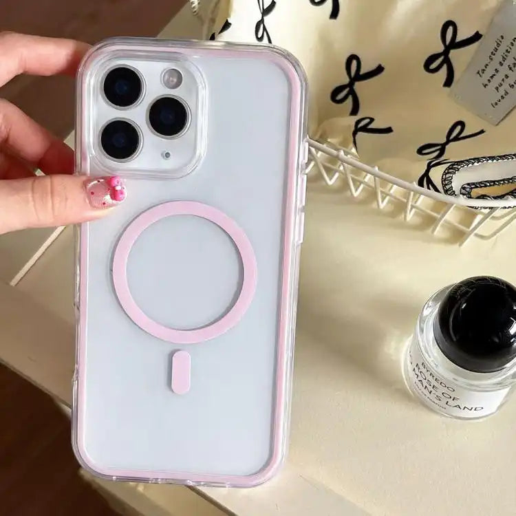 Large Hole Camera Macaron Transparency MagSafe Phone Case