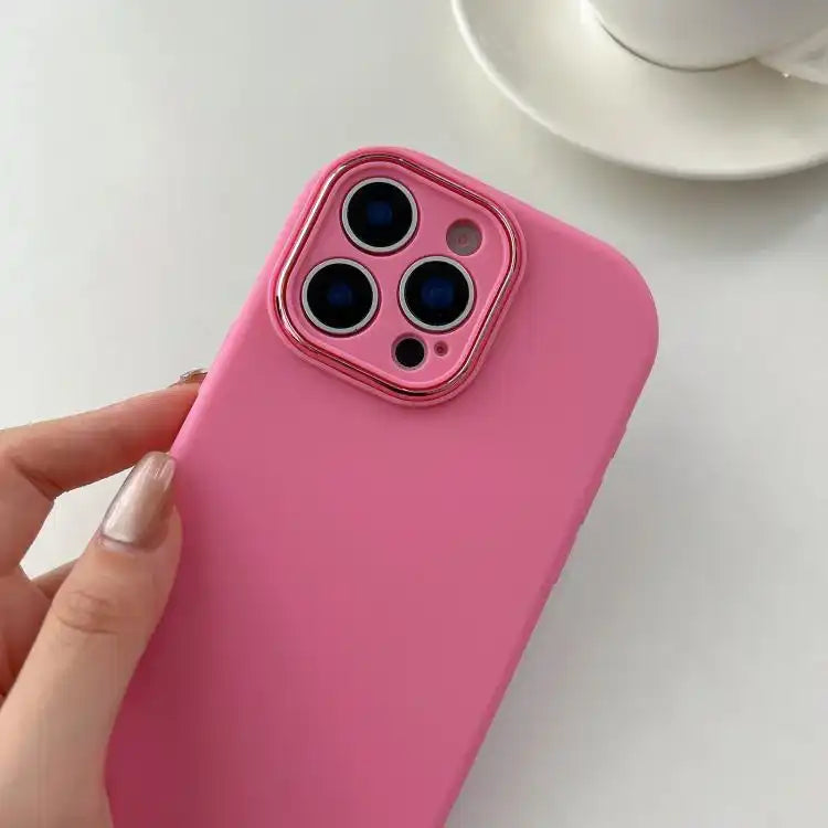 Fat Dun Solid Color Metal Photo Frame TPU Phone Case