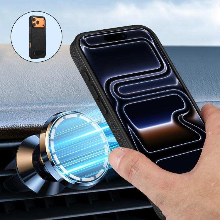 Denior A25 Litchi Texture MagSafe Phone Case with Holder MyMobile