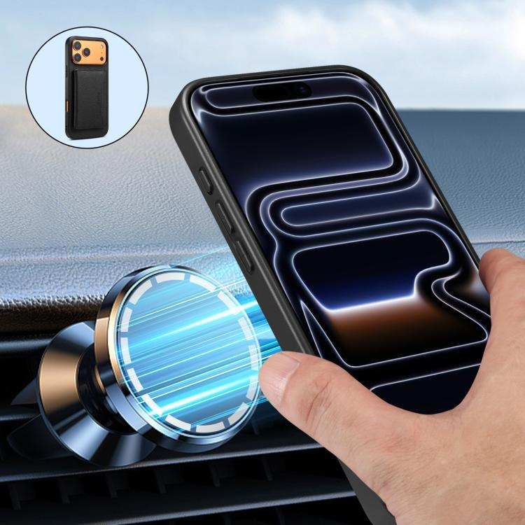 Denior D30 Calf Texture MagSafe Card Bag Phone Case MyMobile