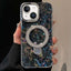 Ink Rhythm Colorful Shell Pattern TPU Hybrid IMD Phone Case with Glitter Holder