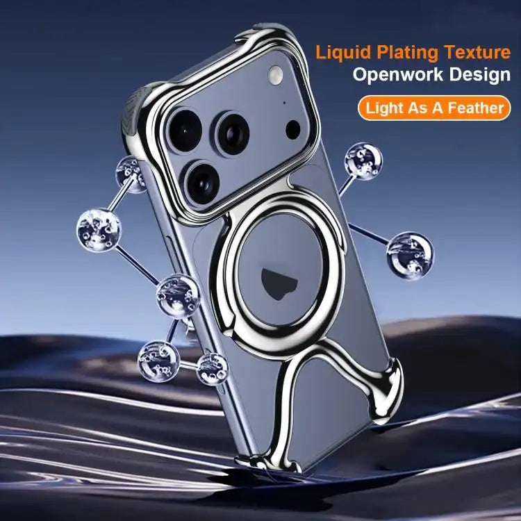 Liquid Plating PC Hollow MagSafe Phone Case