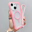 Transparent Matte TPU Hybrid PC 3-in-1 MagSafe Phone Case with Wrist Strap