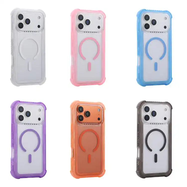 Transparent Matte TPU Hybrid PC 3-in-1 MagSafe Phone Case with Wrist Strap