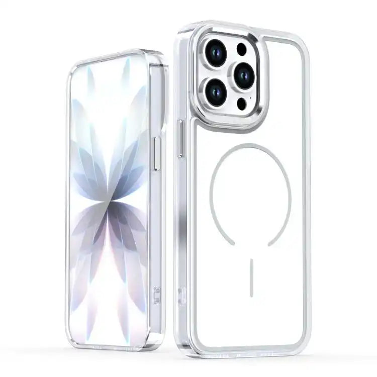 Electroplated Dual Color PC Hybrid TPU Soft Frame MagSafe Phone Case