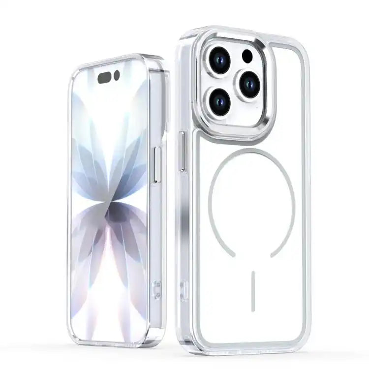 Electroplated Dual Color PC Hybrid TPU Soft Frame MagSafe Phone Case