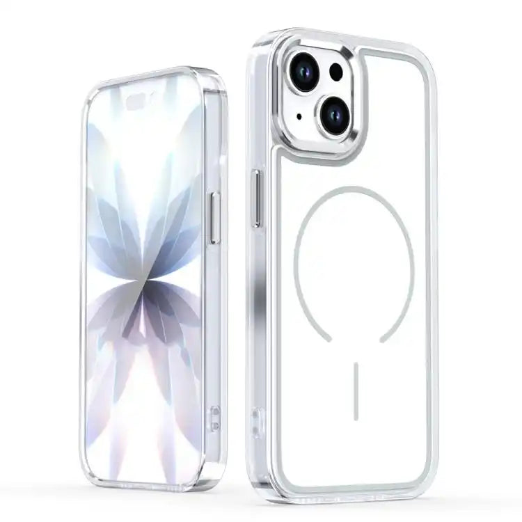 Electroplated Dual Color PC Hybrid TPU Soft Frame MagSafe Phone Case