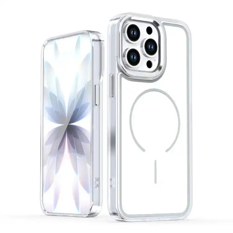 Electroplated Dual Color PC Hybrid TPU Soft Frame MagSafe Phone Case