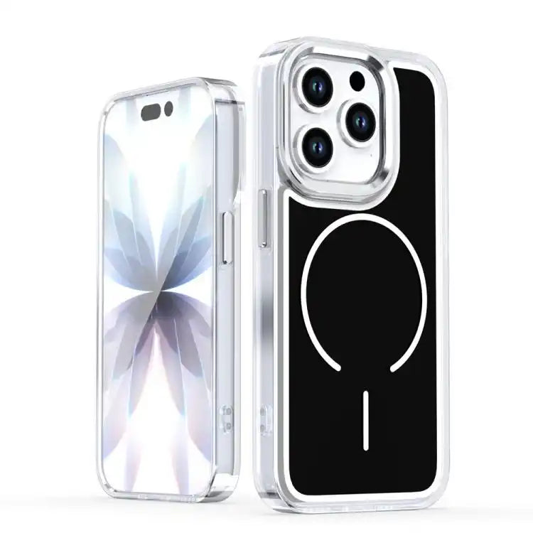 Electroplated Dual Color PC Hybrid TPU Soft Frame MagSafe Phone Case