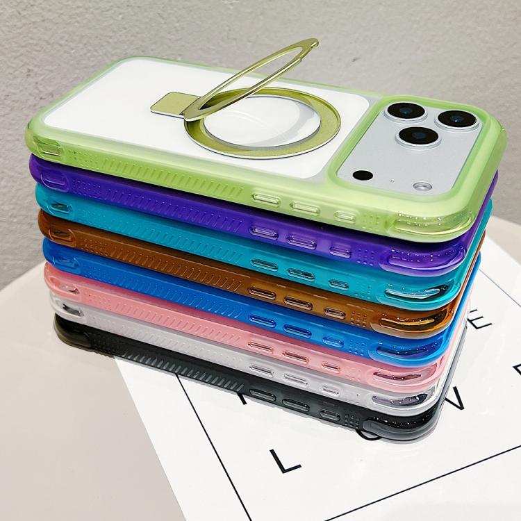 Translucent Edge Transparency Metal Holder MagSafe Phone Case