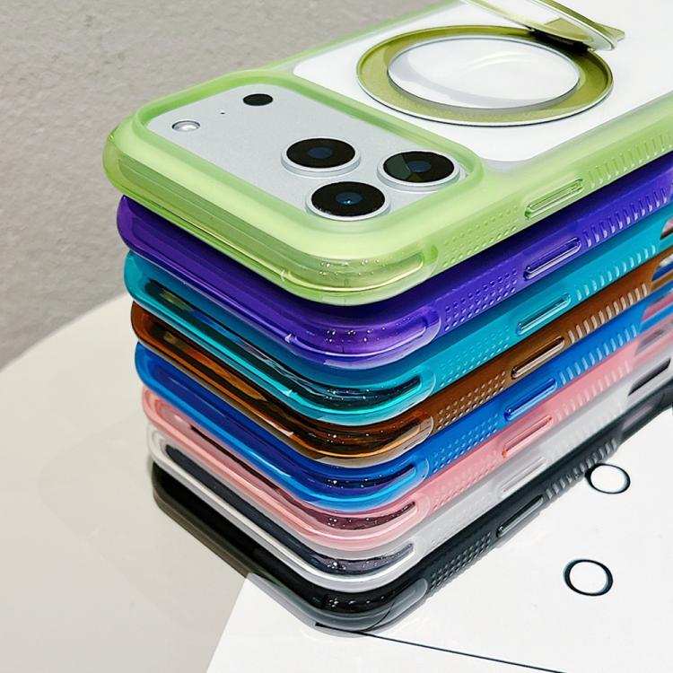 Translucent Edge Transparency Metal Holder MagSafe Phone Case