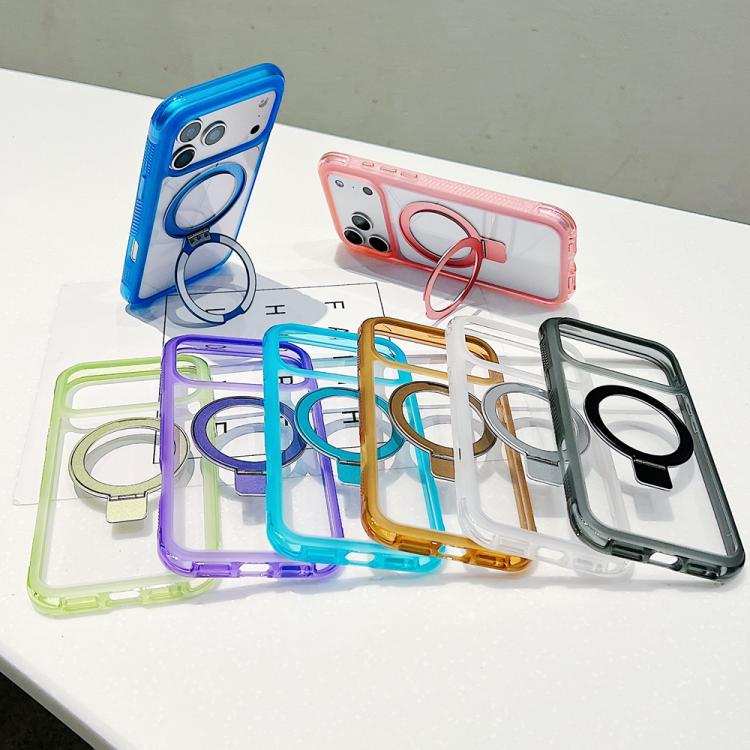 Translucent Edge Transparency Metal Holder MagSafe Phone Case