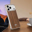 J TRIBE Metal Frameless Wood Texture MagSafe Phone Case