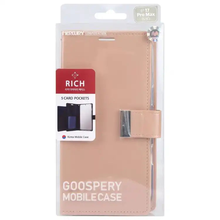 GOOSPERY RICH DIARY Crazy Horse Texture Leather Phone Case