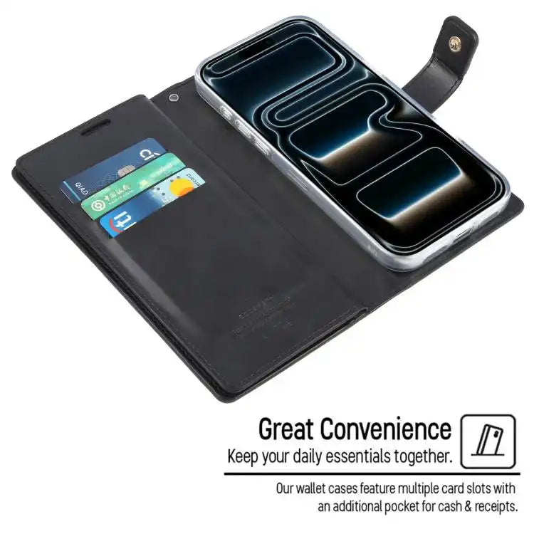GOOSPERY MANSOOR DIARY 9 Card Slots Leather Phone Case