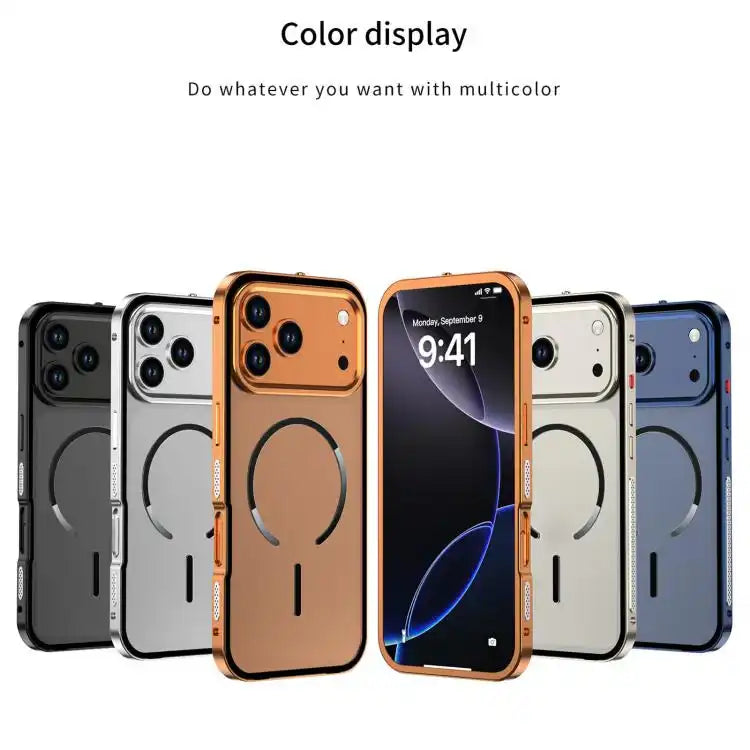 Single-sided Snap Buckle Metal Frame Frosted MagSafe Phone Case