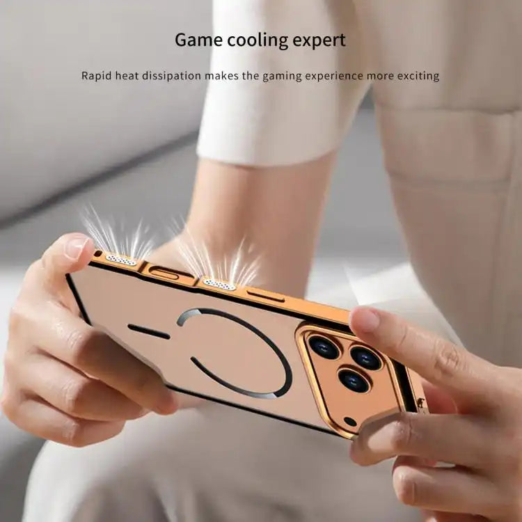 Single-sided Snap Buckle Metal Frame Frosted MagSafe Phone Case