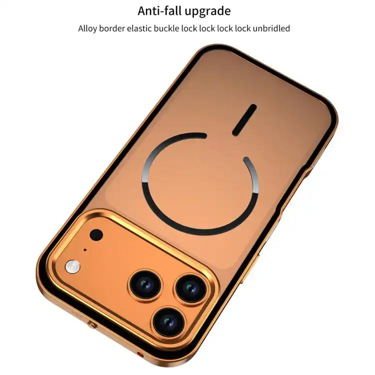 Single-sided Snap Buckle Metal Frame Frosted MagSafe Phone Case
