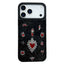 Large Hole Camera Frame Dark-themed Heart Design Full Coverage Phone Case