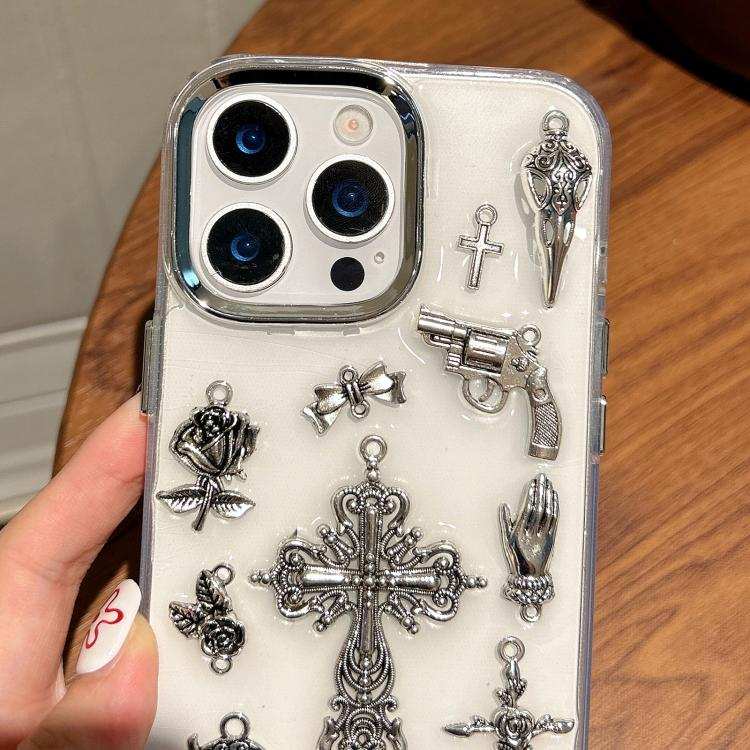 Large Hole Camera Frame Dark-themed Gun Design Full Coverage Phone Case