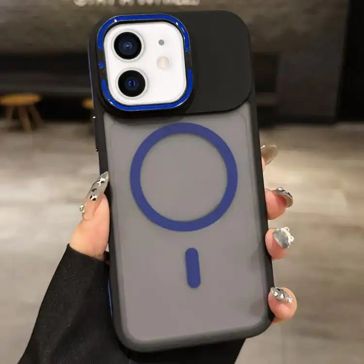 Skin Feel Frosted Metal Lens Holder MagSafe Magnetic Phone Case