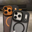 Skin Feel Frosted Metal Lens Holder MagSafe Magnetic Phone Case