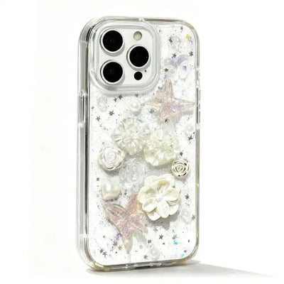 Epoxy Ruffled Petals Acrylic Phone Case