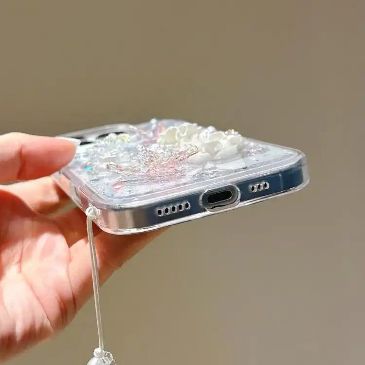 Epoxy Ruffled Petals Acrylic Phone Case