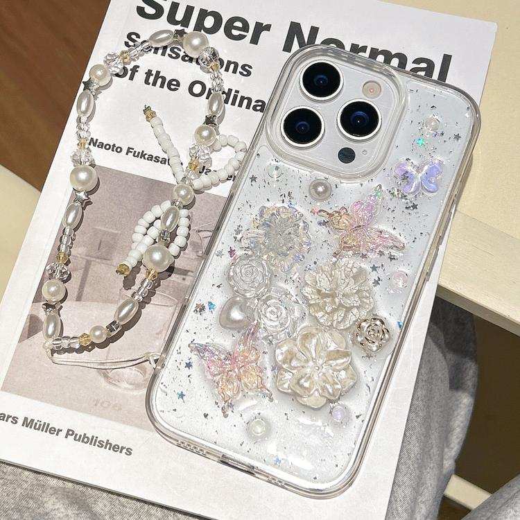 Epoxy Ruffled Petals Acrylic Phone Case with Bracelet