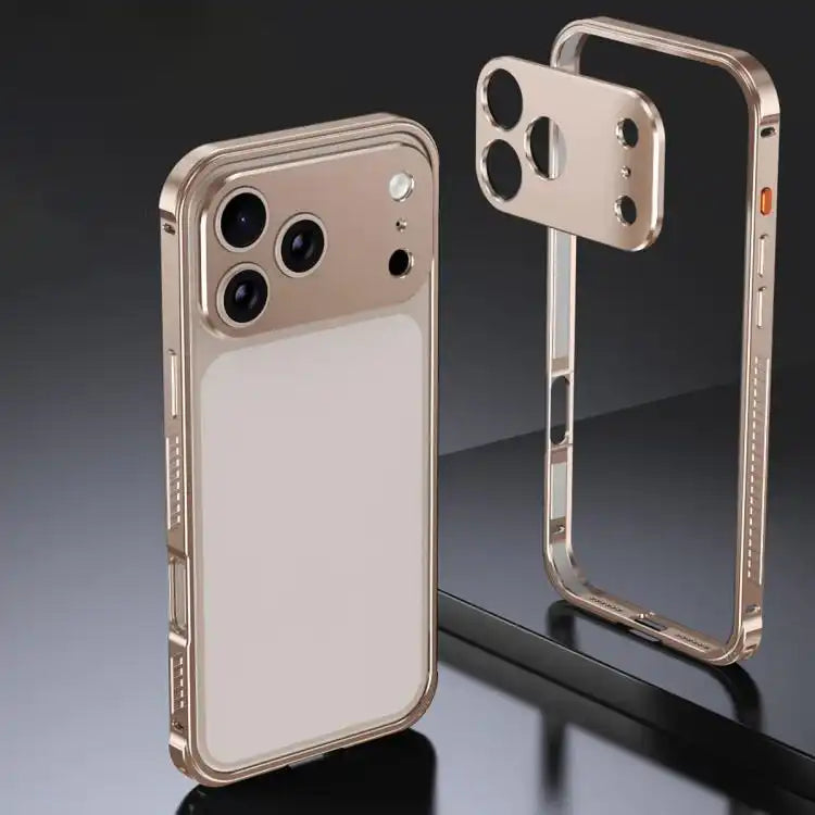 Armor Dual-side Anti-slip Metal Frame Case with Lens Cover