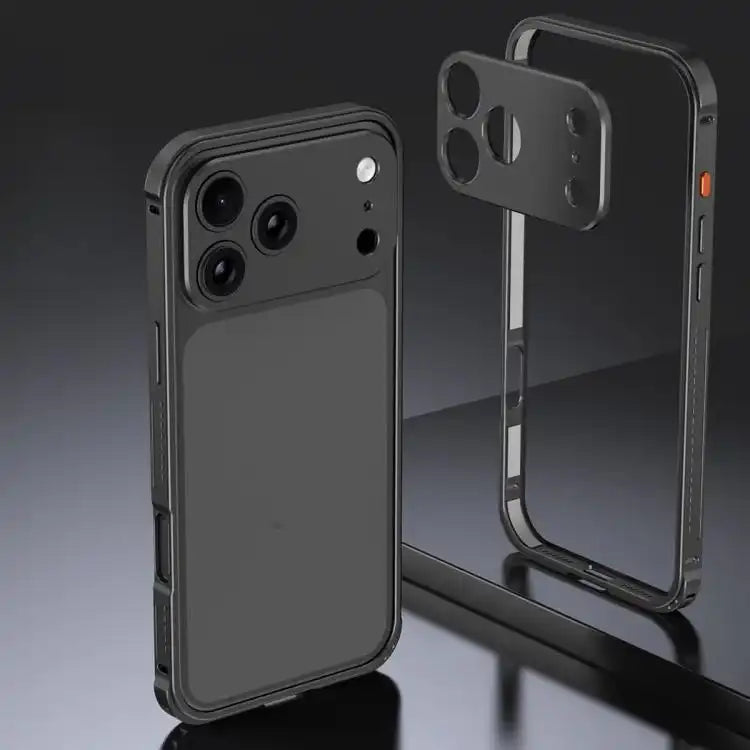 Armor Dual-side Anti-slip Metal Frame Case with Lens Cover