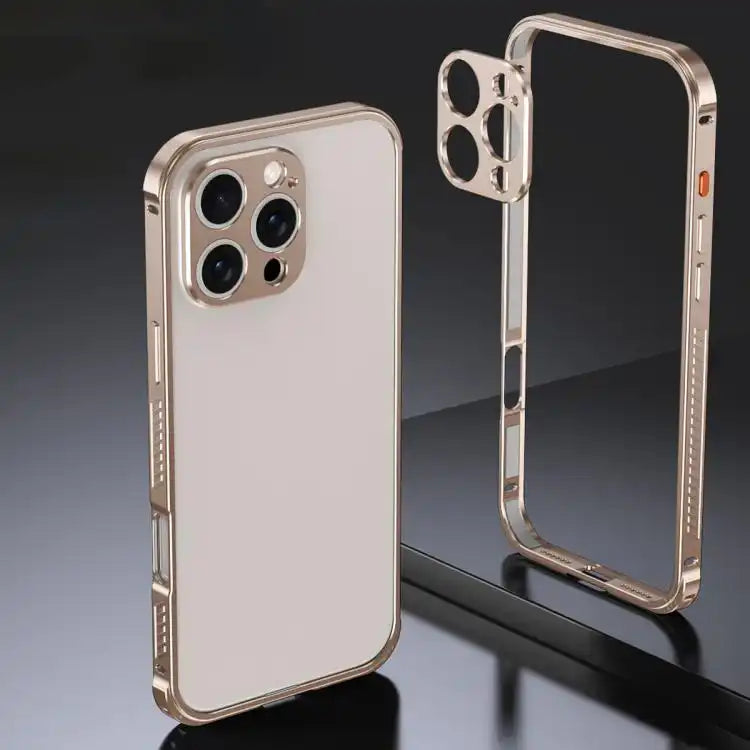 Armor Dual-side Anti-slip Metal Frame Case with Lens Cover