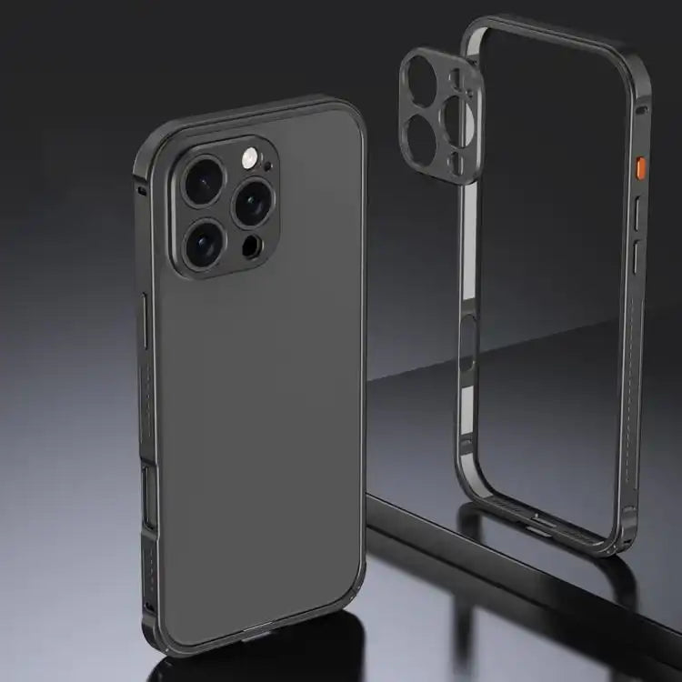 Armor Dual-side Anti-slip Metal Frame Case with Lens Cover