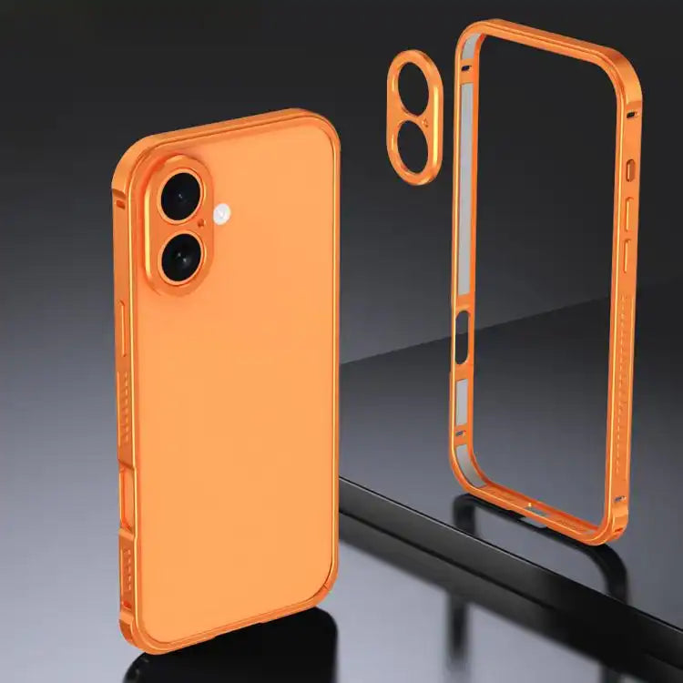 Armor Dual-side Anti-slip Metal Frame Case with Lens Cover