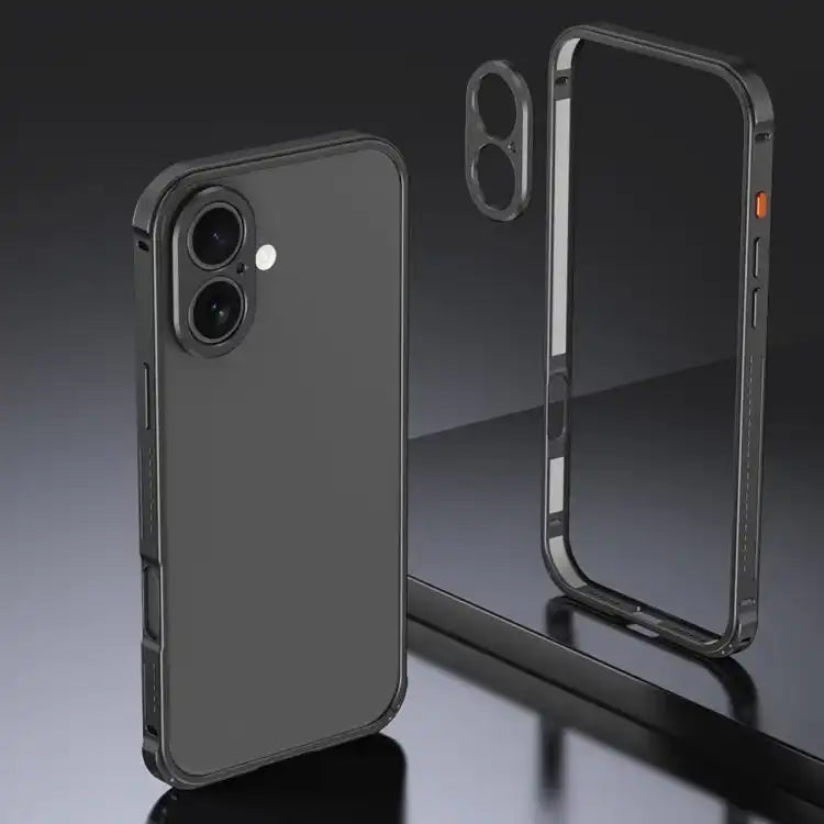 Armor Dual-side Anti-slip Metal Frame Case with Lens Cover