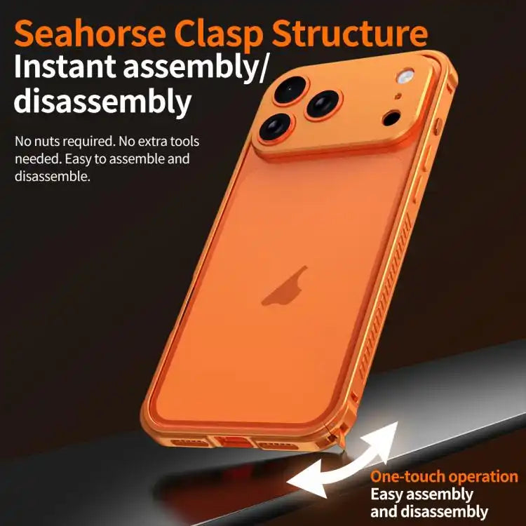 Armor Dual-side Anti-slip Metal Frame Case with Lens Cover