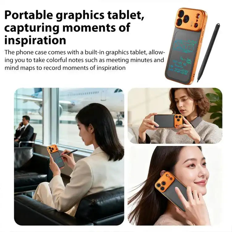 TPU Frame Frosted Writing Board Shockproof Phone Case with Pen