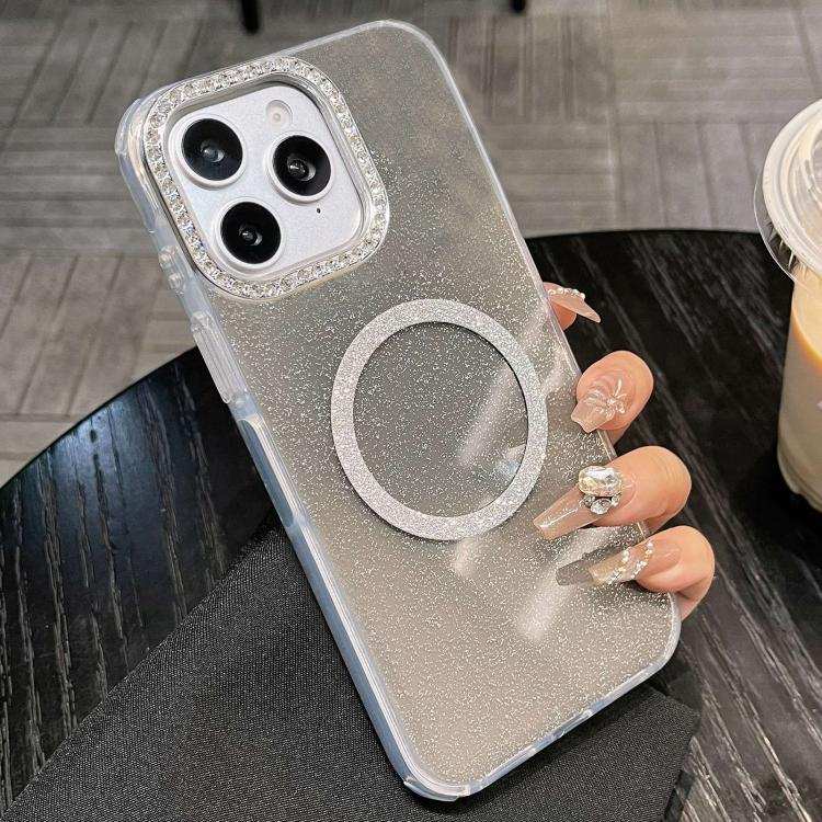 Rounded Edge Semi-transparent Glitter MagSafe Phone Case