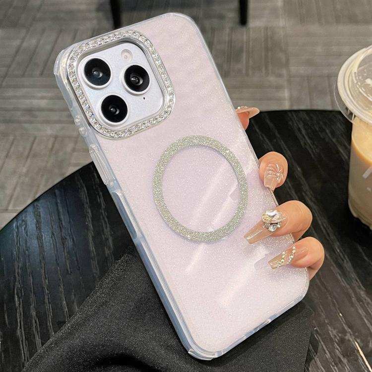 Rounded Edge Semi-transparent Glitter MagSafe Phone Case