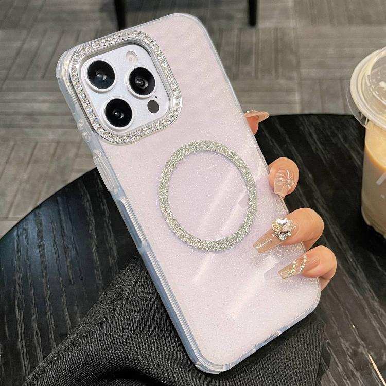 Rounded Edge Semi-transparent Glitter MagSafe Phone Case