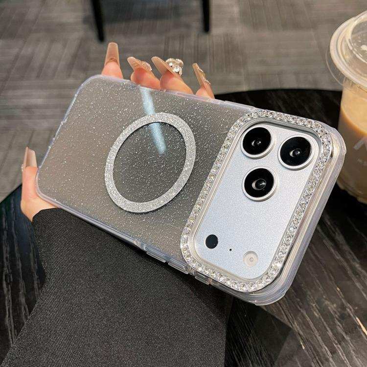 Rounded Edge Semi-transparent Glitter MagSafe Phone Case