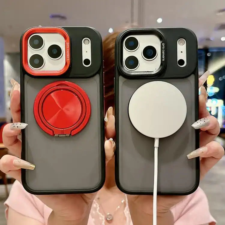 Skin Feel Frosted 360 Degree Rotation Magnetic Holder MagSafe Phone Case