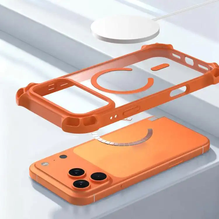 Drone-Style Four-Corner Shockproof Acrylic MagSafe Phone Case